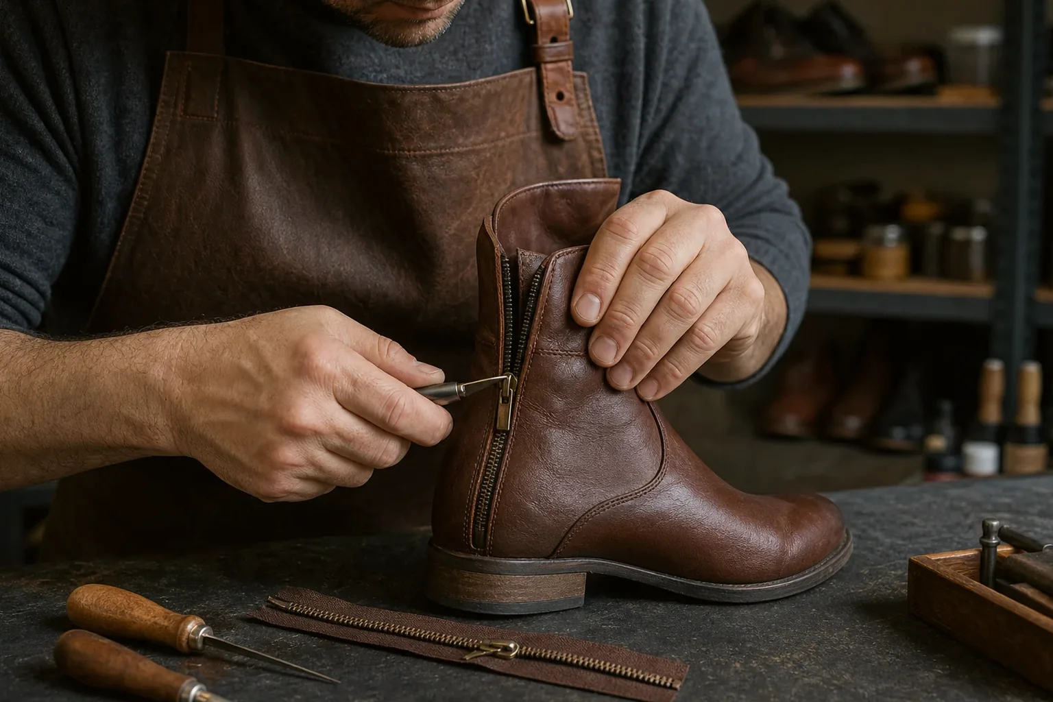 Conserto de zíper de botas em Timon